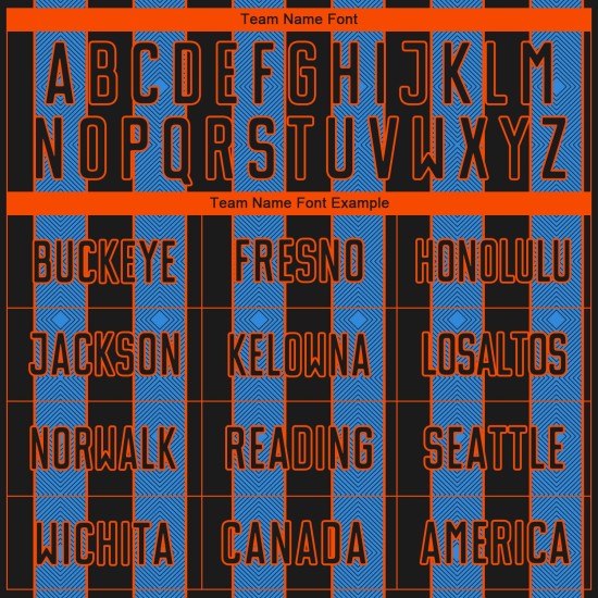 Custom Soccer Pinstripe Sublimation Powder Sports Line Jersey Black Blue-Orange Uniform