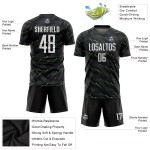 Sublimation White-Kelly Green Soccer Jersey Uniform Custom Black Sublimation White-Kelly Green Soccer Jersey Uniform Custom Black