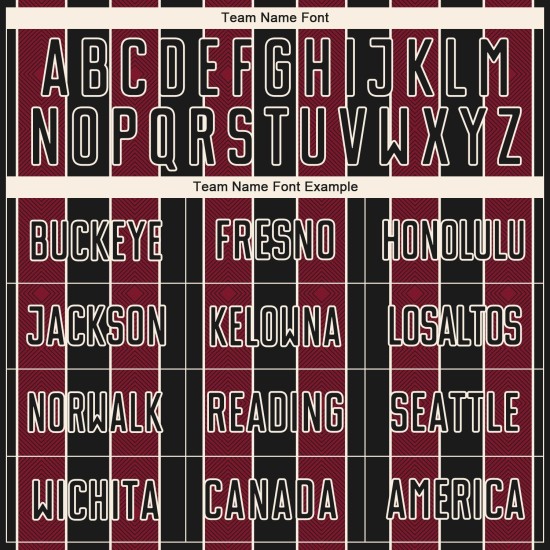 Pinstripe Uniform Crimson-Cream Line Black Sports Jersey Soccer Sublimation Custom Pinstripe Uniform Crimson-Cream Line Black Sports Jersey Soccer Sublimation Custom