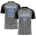 Soccer Uniform Jersey Custom Light Blue-White Black Sublimation Soccer Uniform Jersey Custom Light Blue-White Black Sublimation