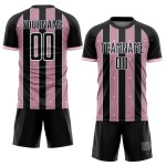 Line Sublimation Black Jersey Light Uniform Custom Pinstripe Pink-White Soccer Sports Line Sublimation Black Jersey Light Uniform Custom Pinstripe Pink-White Soccer Sports